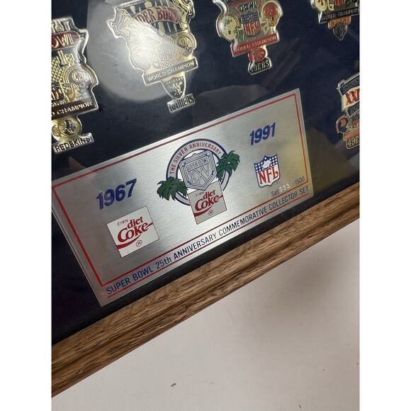 NFL SUPER BOWL XXV PIN SET COCA-COLA 1991 COMMEMORATIVE LIMITED 1500 PETER DAVID - Picture 10 of 10